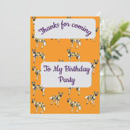 Invitación African Wild Dogs Thank you Card
