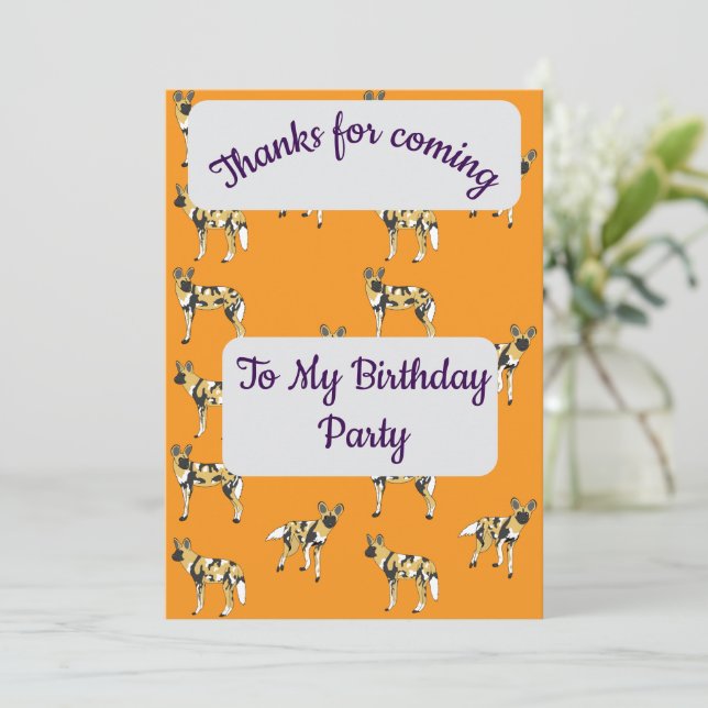 Invitación African Wild Dogs Thank you Card (Anverso de pie)
