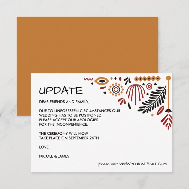 Invitación Africana | ACTUALIZACIÓN DEL BODA Ankara Kente (Anverso / Reverso)