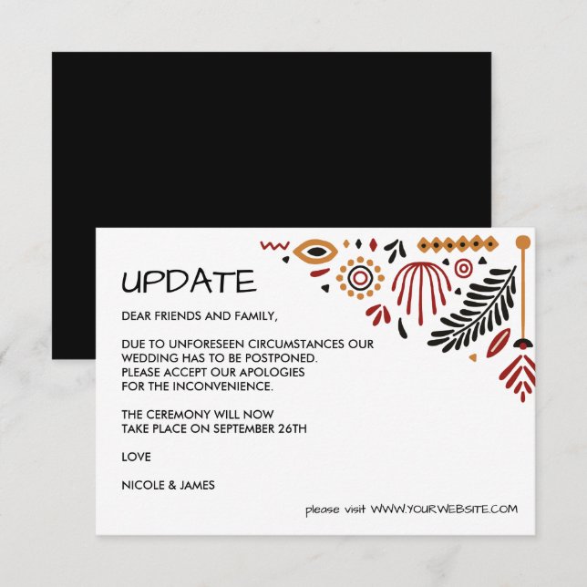 Invitación Africana | ACTUALIZACIÓN DEL BODA Ankara Kente (Anverso / Reverso)