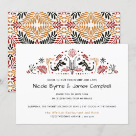 Invitación Africana | Moderno Boda Ankara Kente Lizard