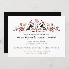 Invitación Africana | Moderno Boda Ankara Kente Lizard