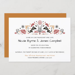 Invitación Africana | Moderno Boda Ankara Kente Lizard