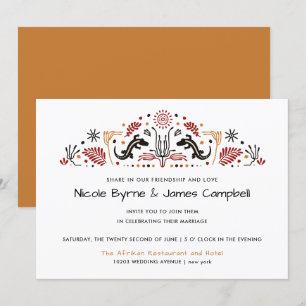 Invitación Africana   Moderno Boda Ankara Kente Lizard
