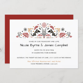 Invitación Africana | Moderno Boda Ankara Kente Lizard