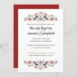 Invitación Africana | Moderno Boda Ankara Lizard