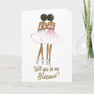Invitación AfricanAmericanBride/AfricanAmericanBridesmaidCard