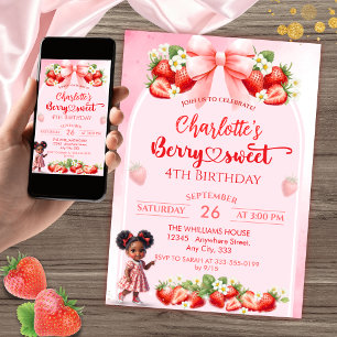 Invitación Afro Baby Berry Birthday - Berry Sweet