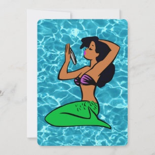 Invitación afro latina mermaid océano