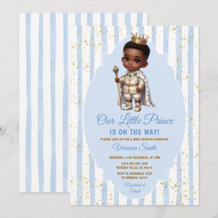Invitación Afro Prince está en camino Corona de Baby Shower A