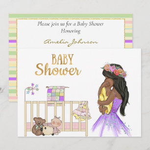 Invitación afroamericana a Baby Shower
