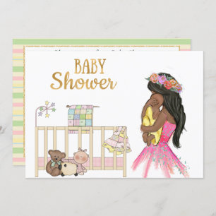 Invitación afroamericana a Baby Shower