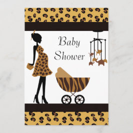 Invitación afroamericana de Baby Shower a Safari