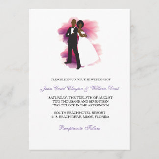 Invitación afroamericana de la boda