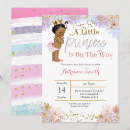 Invitación afroamericana de princesa Baby Shower