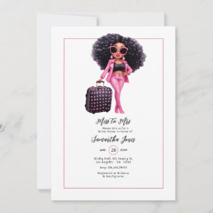 Invitación Afroamericana de Señorita a Señora Fiesta de Despe