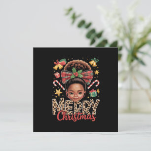 Invitación Afroamericana Navidad Moño Desordenado Mamá Negra