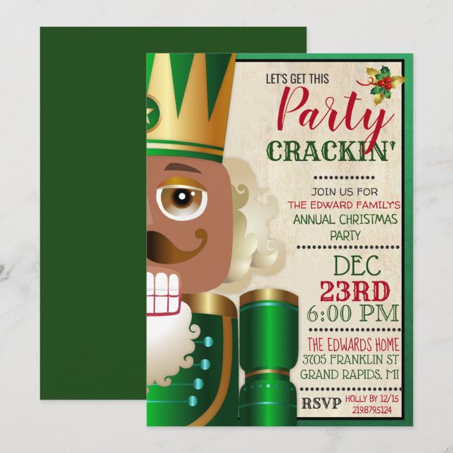 Invitación Afroamericano Nutcracker Étnico Vacaciones Invita (Anverso / Reverso)