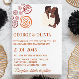 Invitación Afrocentric Abstract Pattern African Wedding