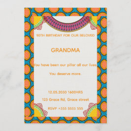 Invitación Afrocentric Birthday Invitation | Ankara Pattern 
