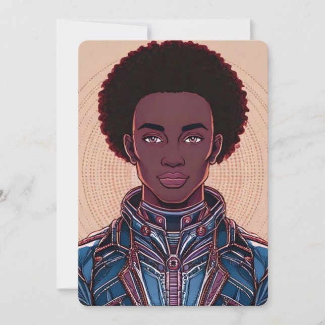 Invitación afrofuturista de todas las ocasiones de (Anverso)