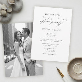 Invitación After Party Modern Minimalist Type Photo Wedding