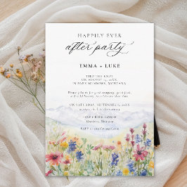 Invitación After Party Mountains Meadow Wildflowers Wedding