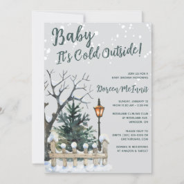 Invitación Afuera hace frío, Baby Shower con tema de invierno