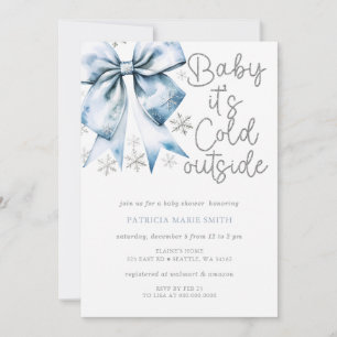 Invitación Afuera hace frío Cumpleaños de Niño Coquette con L