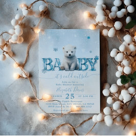 Invitación Afuera hace frío en el baby shower de invierno gén