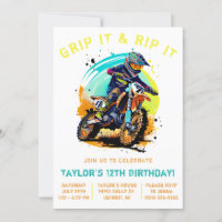 ¡Agarre Y Agarre! Motocross, cumpleaños de la bici