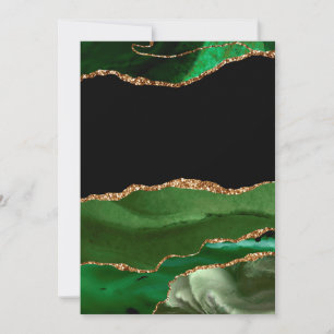 Invitación Ágata Contemporánea Verde Esmeralda Falsa
