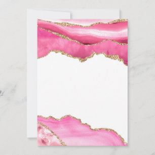 Invitación Ágata de mármol rosa elegante gema brillo dorado