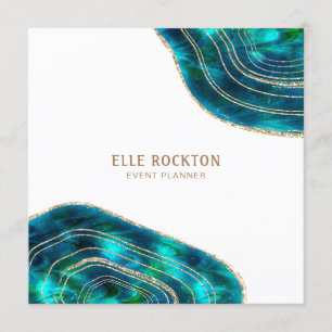 Invitación Ágata Geoda Cristales Cósmicos Brillo Azul Verde