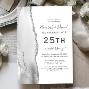 Invitación Agata Gris Plata 25 Aniversario