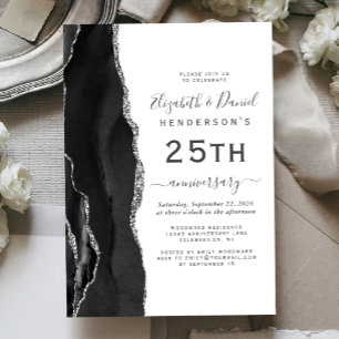 Invitación Agata Negra Plata 25 Aniversario