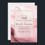 Invitación Agate de mármol de oro rosa de Borgoña 40 cumpleañ<br><div class="desc">Elegante y elegante,  rosa,  borgoña y mármol dorado/ágate 40 cumpleaños invitación a las mujeres. El texto es personalizable,  así que háganlo suyo. Póngase en contacto con nosotros para obtener ayuda sobre la personalización o para solicitar productos coincidentes.</div>