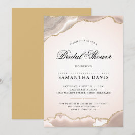 Invitación Agate de Rubor y ducha de novia elegante