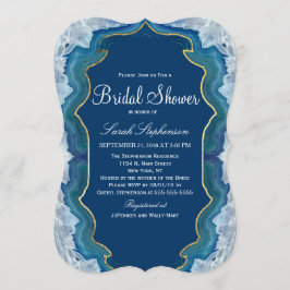 Invitación Agate Elegant Bonito Blue Geode Pattern