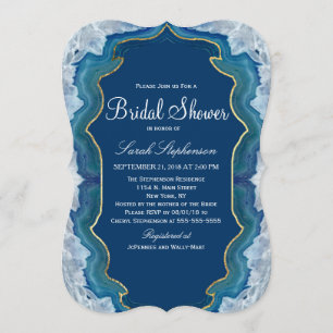 Invitación Agate Elegant Bonito Blue Geode Pattern