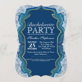 Invitación Agate Elegant Bonito Blue Geode Pattern