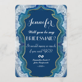 Invitación Agate Elegant Bonito Blue Geode Pattern