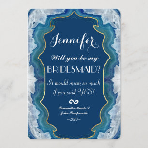 Invitación Agate Elegant Bonito Blue Geode Pattern