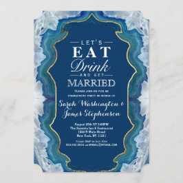 Invitación Agate Elegant Bonito Blue Geode Pattern