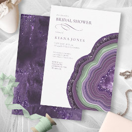 Invitación Agate Geode Purpurina Bridal Shower Violet ID647