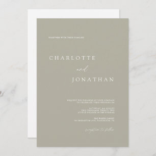 Invitación Agate Gray Simple Script Moderno Boda de código QR