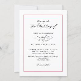 Invitación Agate rosa simple elegancia