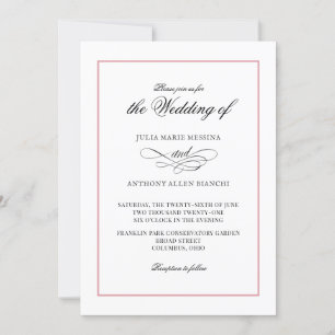 Invitación Agate rosa simple elegancia