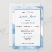 Agate Silver Blue Geode Bridal Shower