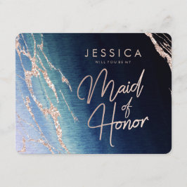 Invitación Agato de ómbre azul de la marina serás mi empleada